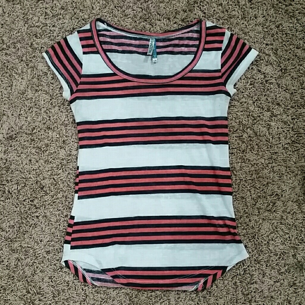 Striped see-through tee shirt